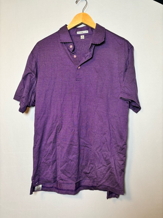 Peter Millar Other - Peter Millar Shirt Mens Medium Purple Striped Casual Golf Polo Cotton